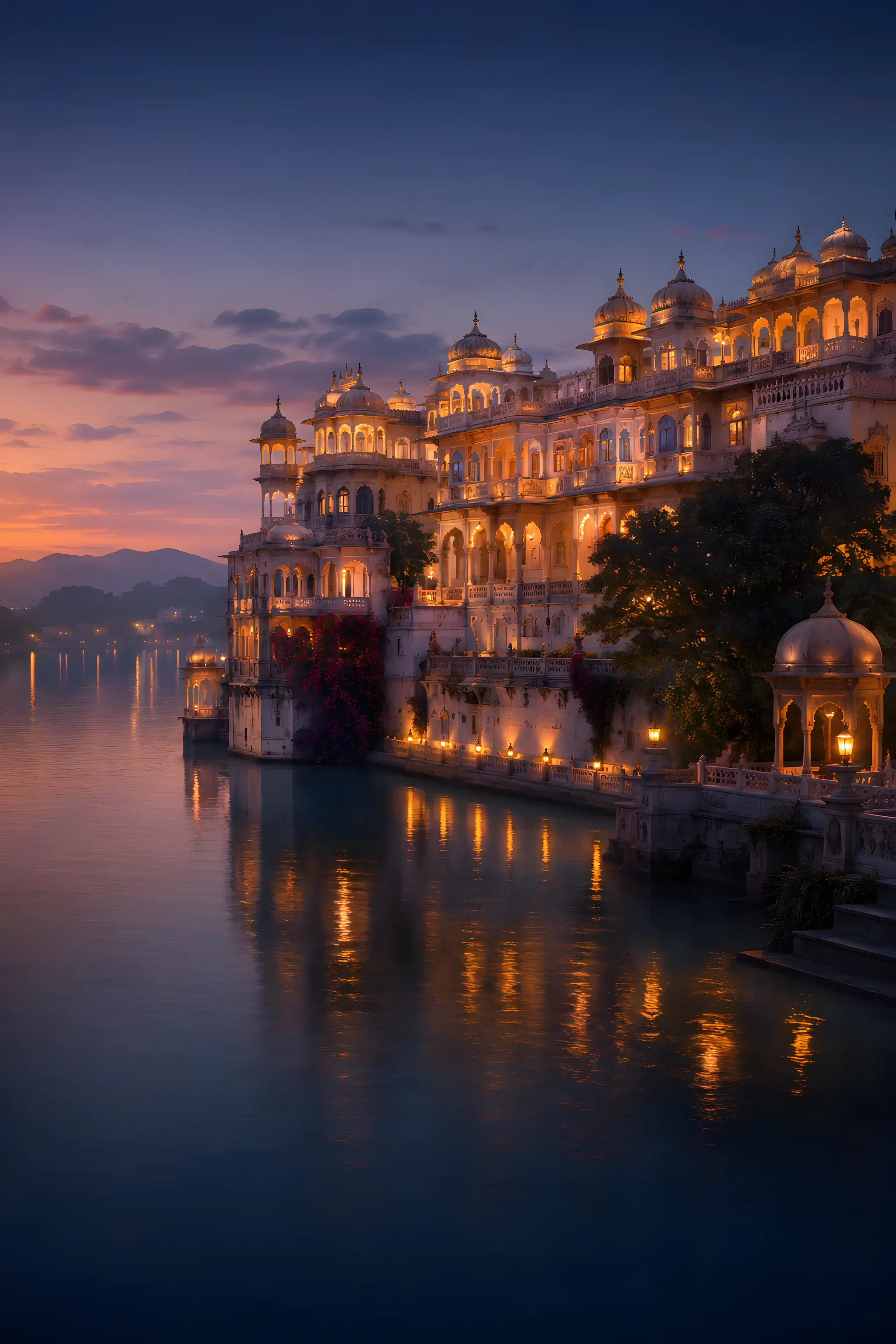 Palace at Dusk save-the-date design